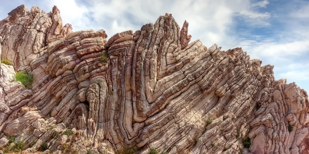 Folded limestone on Crete, Greece