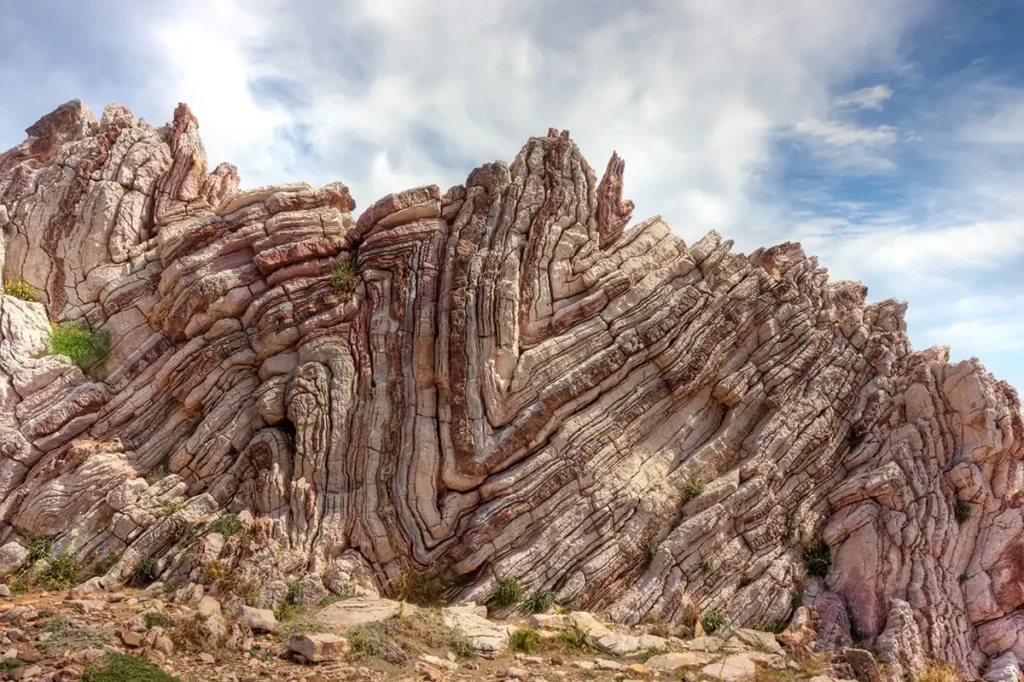 Folded limestone on Crete, Greece