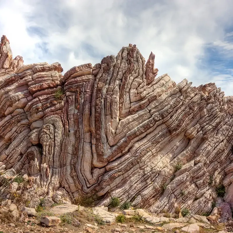 Folded limestone on Crete, Greece