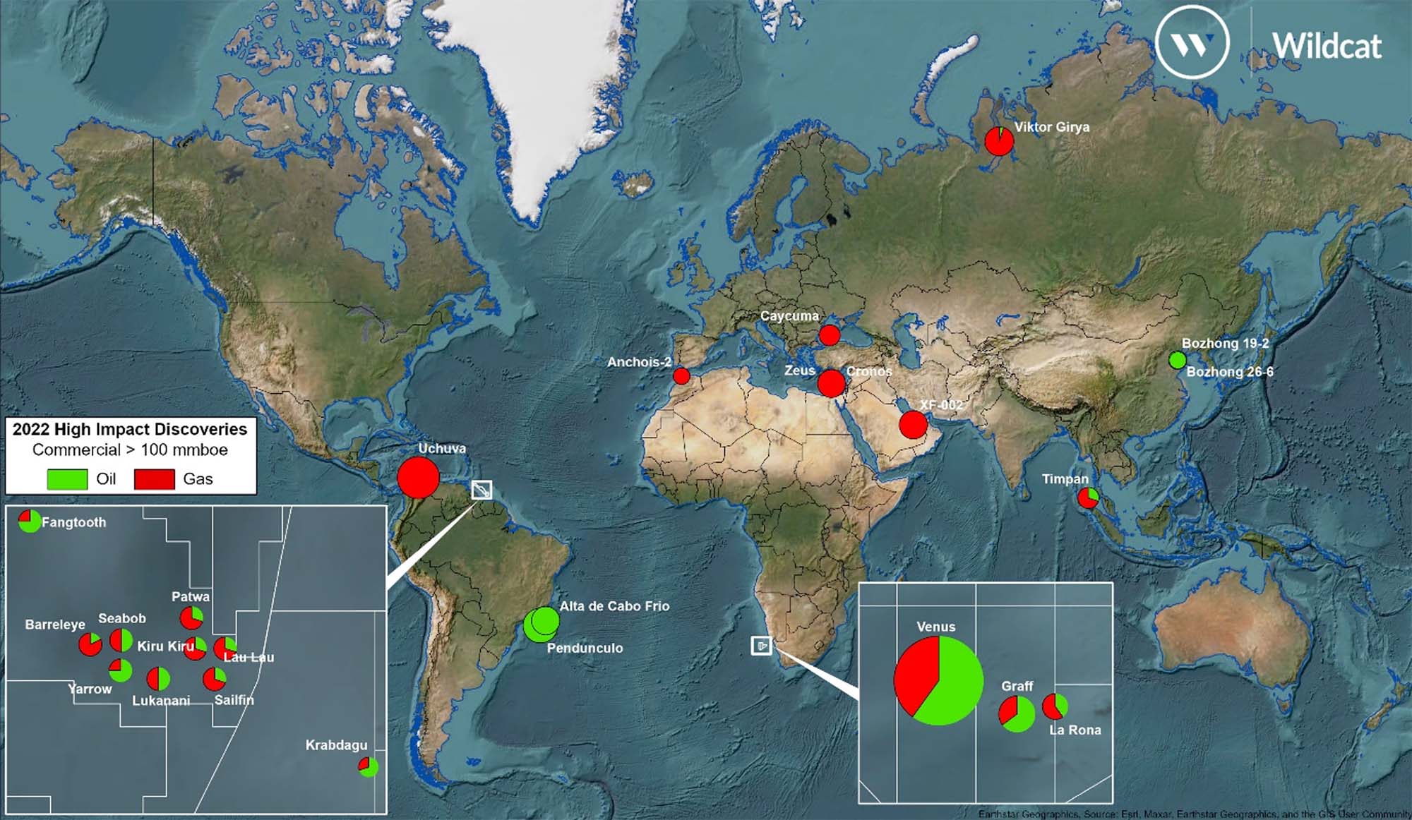 Potentially commercial high impact discoveries estimated >100mmboe in 2022
