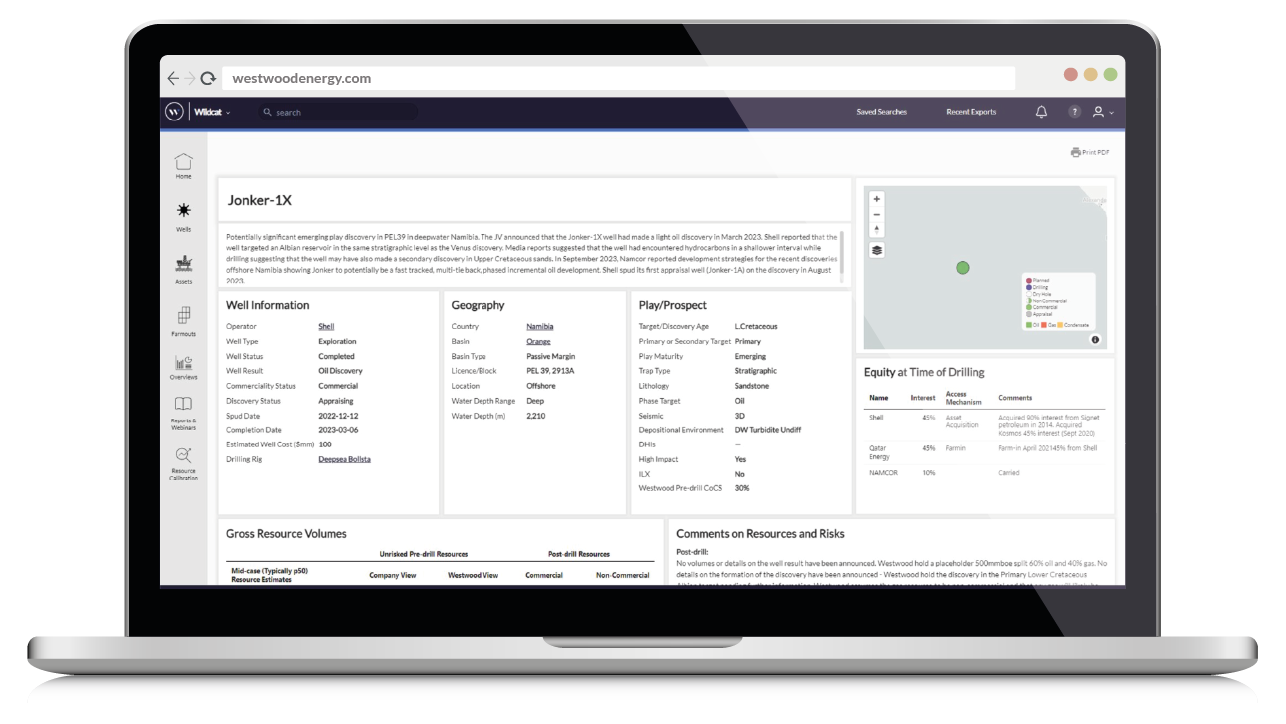 Wildcat Laptop Image, Exploration - Global oil and gas exploration, farm outs and appraisal activity and insights into the drivers behind exploration strategy and performance.