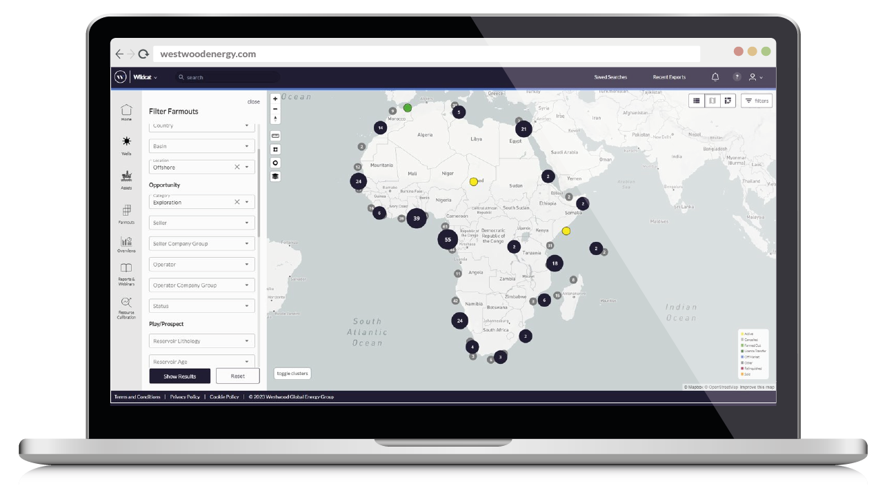 Wildcat Laptop Image, Opportunities - Global oil and gas exploration, farm outs and appraisal activity and insights into the drivers behind exploration strategy and performance.