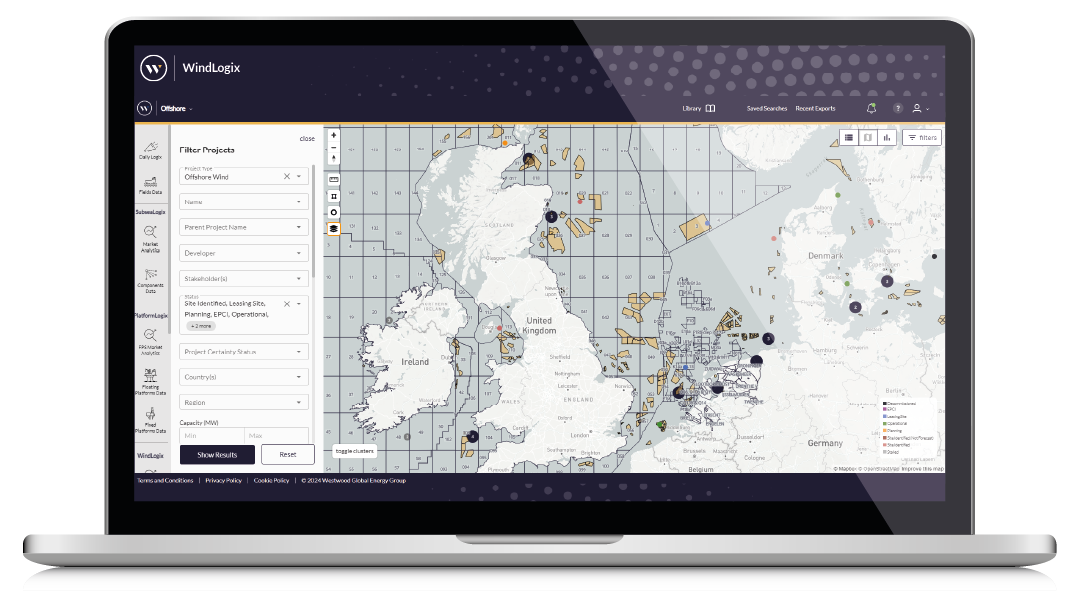 WLX-Project Polygons Mapping Laptop Screen, WindLogix Product, offshore wind farms; offshore wind projects; offshore wind database; windlogix; global offshore wind farms database